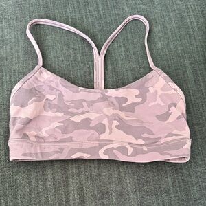 Lululemon Athletica Pink Camouflage flow Y Sports Bra